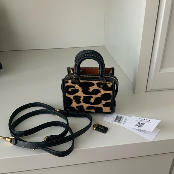 Coach Mini Bag in Black and Tan Animal Print - Picture 3 of 16